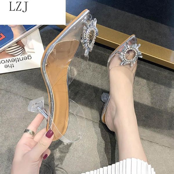 

dress shoes luxury women pumps 2021 transparent high heels pointed toe slip-on wedding party brand fashion for lady pvc, Black