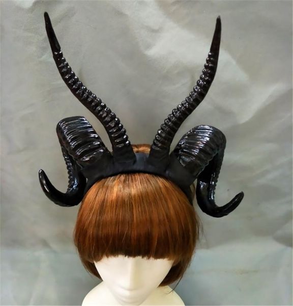 

party masks 1pcs devil witch gothic lolita sheep horn headband hairband accessory cosplay halloween ghost headwear po props