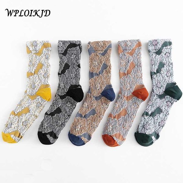 

[wploikjd]college style funny frilled flower fashion cute socks autumn winter creative novelty heap & hosiery, Black;white