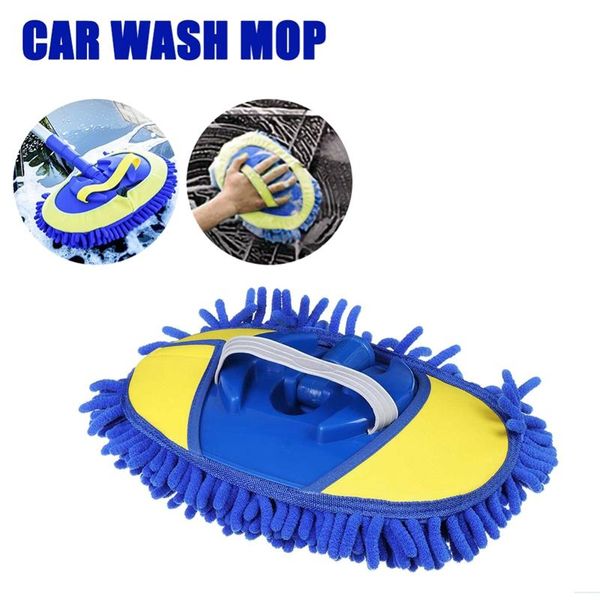 

blue car cleaning brush chenille wash house mop heads sponge