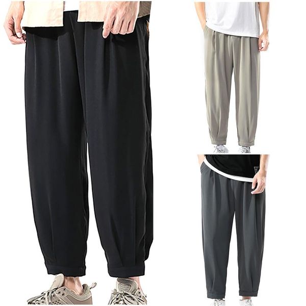 

men's pants women's casual loose sport harem sweatpants wide leg high waist straight joggers trousers plus size pantalon broeken c, Black