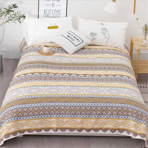 6 camadas de algodão gaze musslin lançam cobertor para sofá cama verão ar condicionado colcha crianças adultos cama capa soft 211122