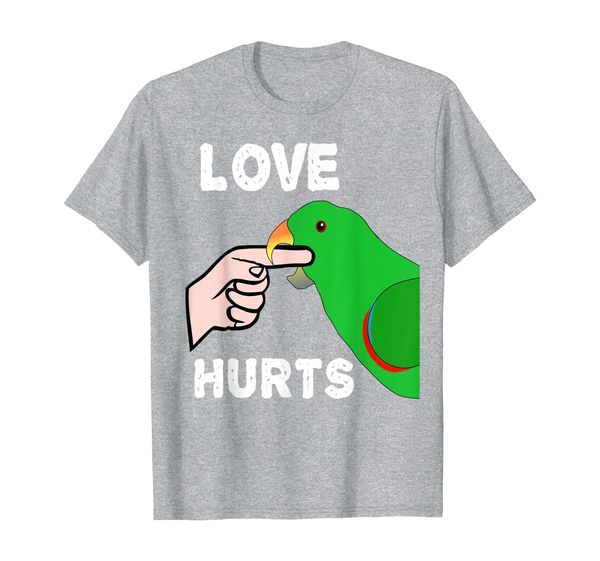 

love hurts eclectus male parrot tshirt valentine's day, White;black