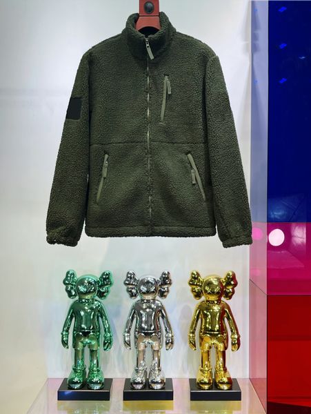 

2021 men jacket warm fashion classic fur jacket imported cashmere ykk zipper loose letter craft embroidery windproof winter outdoor coat, Black