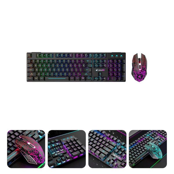 

keyboard mouse combos 1 set pc notebook gamers typists wireless luminous combo