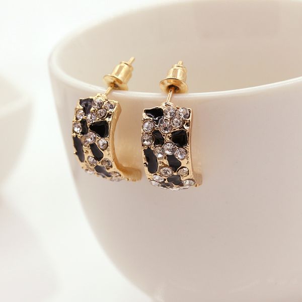 

fashionable new leopard earrings alloy diamond jewelry earrings, Golden
