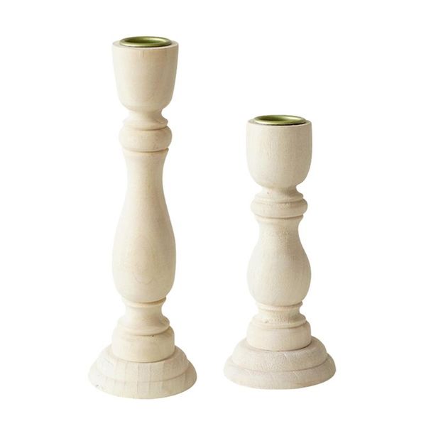 

candle holders 2pcs wooden decor nordic style