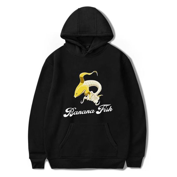 

anime japan banana fish hoodie sweatshirt for men black white cotton fleece pullover oversized loose hoodies sweatshirts men's &