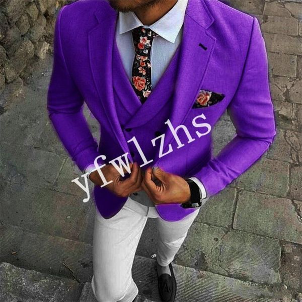 

men's suits & blazers handsome one button groomsmen notch lapel groom tuxedos wedding dress men blazer prom dinner (jacket+pants+tie+ve, White;black