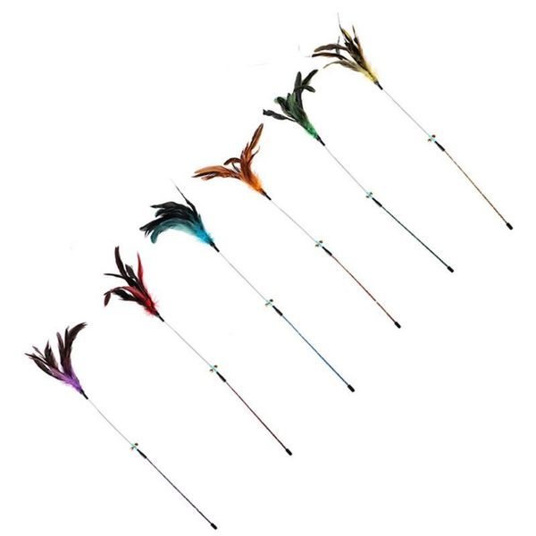 

cat toys smart toy interactive stick supplies chicken hair funny cute pet feather training accessories for dropship