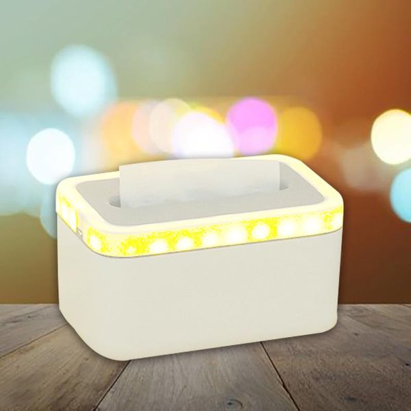 

luxury usb charge tissue box with night light modern plastic paper cover home napkins holder case organizer decoration tool boxes &