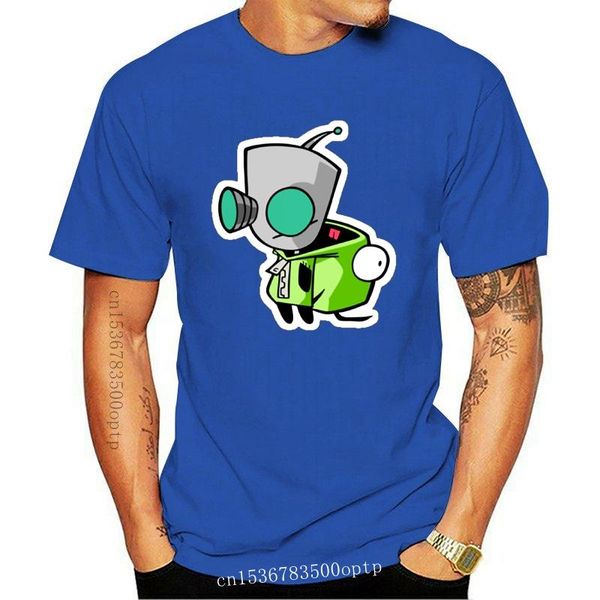 

men's t-shirts funny invader zim print casual mens o-neck harajuku t shirts and fashion basic short sleeve t-shirt, White;black
