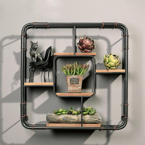 

hooks & rails mining iron style mural wall storage home furnishing dining room shelf cafe bar decoration