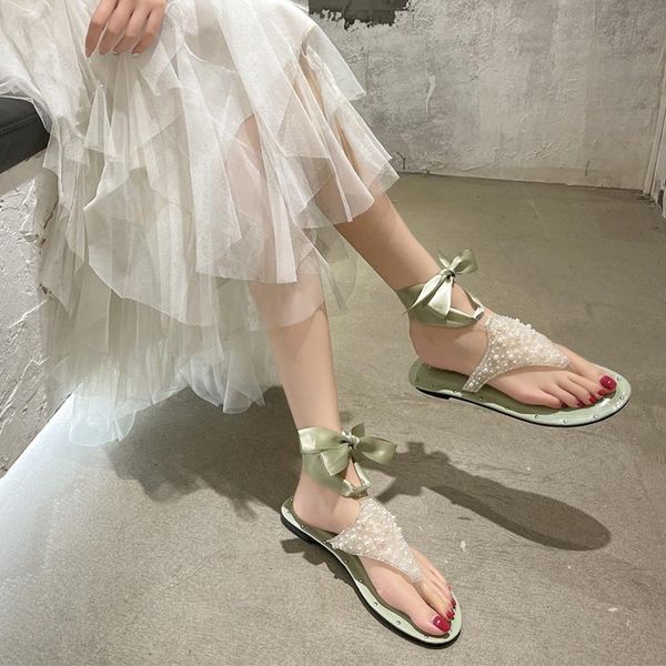 

sandals fashion luxury design ankle strap gladiator women 2021 rome style lace up summer shoes flats white black