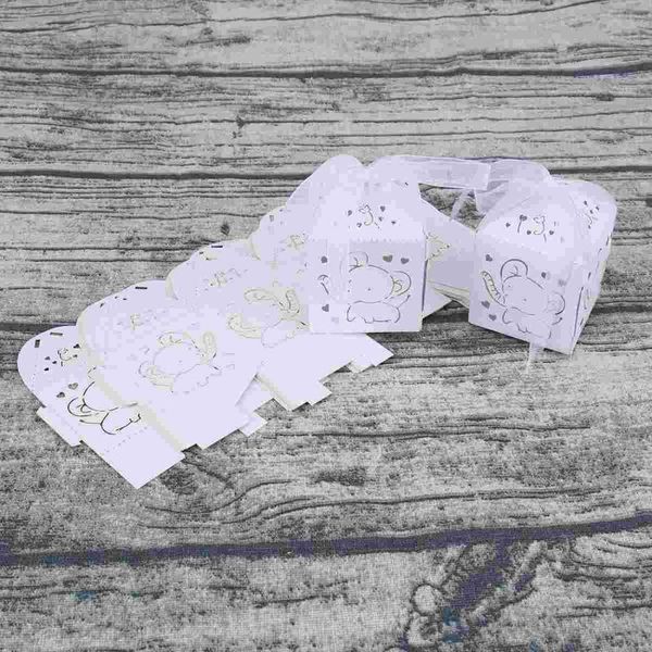 

gift wrap 50pcs hollow out fashion elephant pattern candy boxes bags wedding favors & ribbons (white)