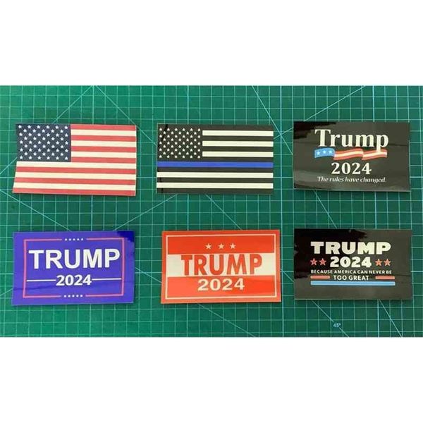 

6pcs/set donald john trump 2024 us election car stickers accessories the american national flag printed paster sticker dhl g338etw, Blue