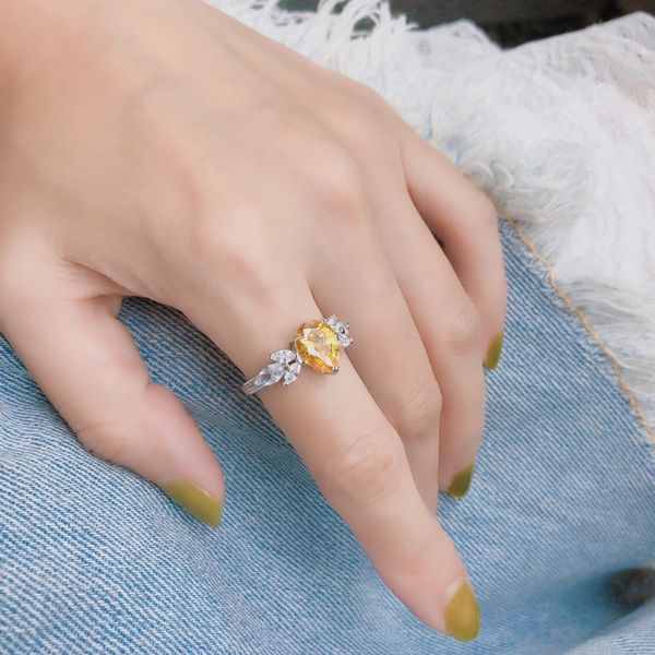 Anello serie cuore PIAGE possesso estremamente argento sterling placcato oro 18 carati Alta qualità Marchio di gioielli di lusso designer Solitario anelli di diamanti regalo squisito