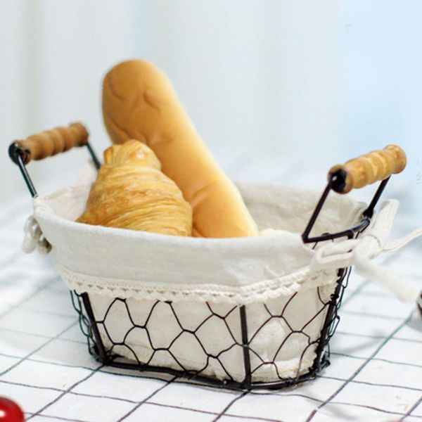 

storage baskets vintage wrought iron basket kitchen fruit bread deskdfk889