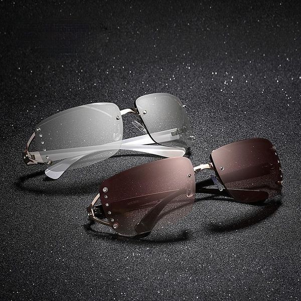 

sunglasses transparent diamond women's frameless fashion outdoor, White;black