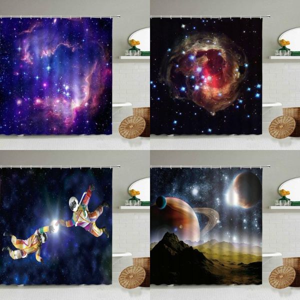 

shower curtains fantasy universe starry sky galaxy curtain night landscape bathroom waterproof polyester home decoration set