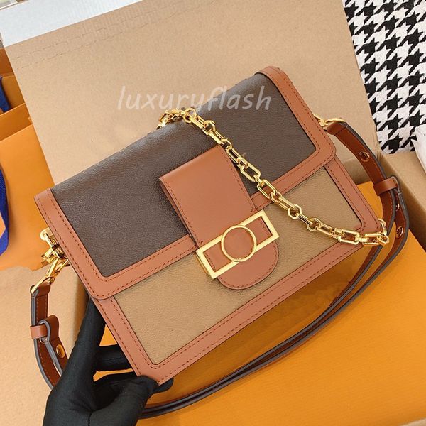 

shoulder bag women designer purse 2021 classic brown letters purses leather craft crossbody bags square handbags