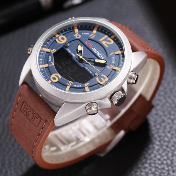 

wristwatches authentic men's luminous waterproof watch multifunctional fashion, Slivery;brown