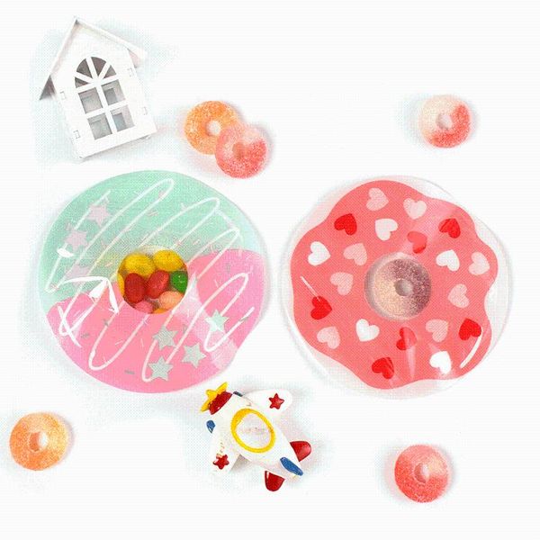 

gift wrap 10pcs/lot cute donut bags cookie plastic candy chocolate biscuits baking package wedding birthday party supplies