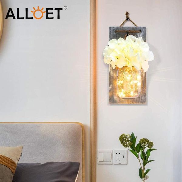 

wall lamp led mason jar glass pot light remote control hanging craft outdoor garden lamps yard for home courtyard decoration