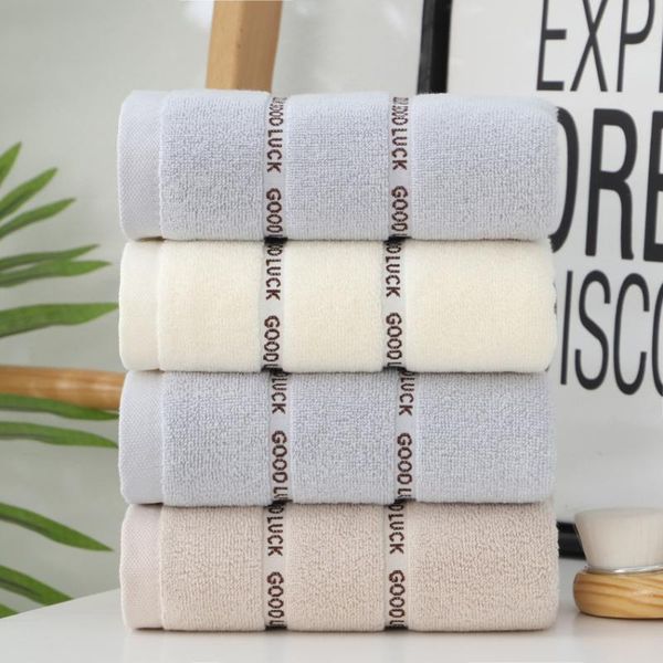 

towel letters printed pure cotton face rectangle strong water absorption towels soft for kids adults household toalla de cara