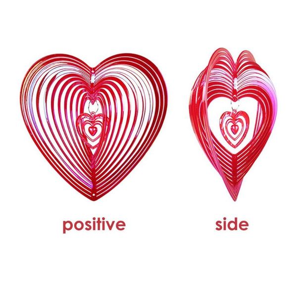 

decorative objects & figurines geometric art heart wind spinner garden yard reflective spinners balcony orchards bird drive away outdoor dec