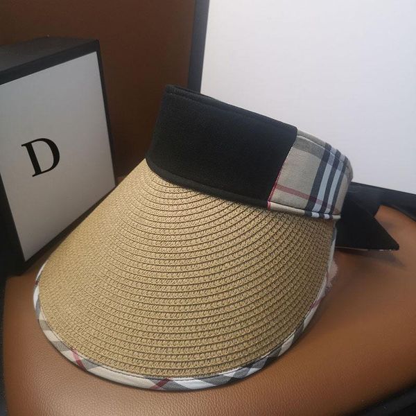 

wide brim hats ht264 design straw sun hat for women fashion big bow beach lady holiday summer visor empty caps wholesale, Blue;gray