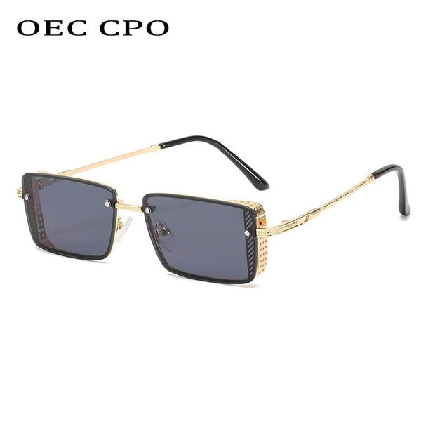 

sunglasses oec cpo fashion rectangle women steampunk metal square sun glasses female vintage eyewear oculos feminino uv400 o993, White;black