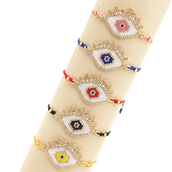 

tennis go2boho fashion evil eye bracelet miyuki delicas seed beads friendship bracelets women jewelry 2021 drop pulseras gifts, Golden;silver