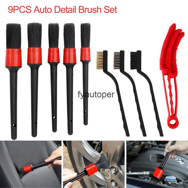 

9pcs power scrubber drill brush car detailing set cleaning es dirt dust clean tools
