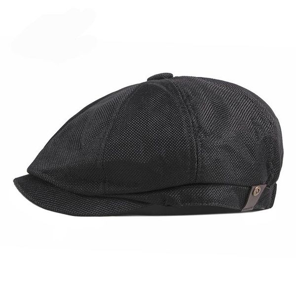 

berets qpalcr summer retro beret hat men's casual sboy spring wild linen hats octagonal cap british peaked, Blue;gray