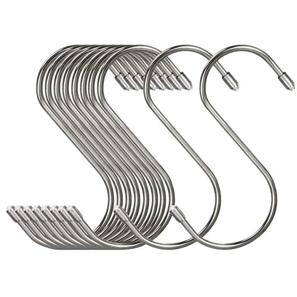 

hooks & rails 20pcs/set stainless steel s shaped kitchen type hangers for pans pots utensils clothes bags plants