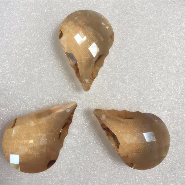 

chandelier crystal garland parts 38mm 100pcs gold peach suncatcher glass pendants for prism feng shui hanging drops decoration