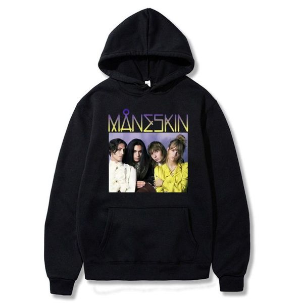 

men's hoodies & sweatshirts 2021 sportswears maneskin band comfortable long sleeves wears casual four seasons classic daily cotton cl, Black