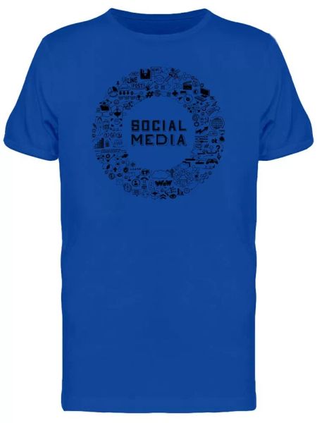 

Social Media Round Frame B&W Tee Men's -Image by Shutterstock, White;black