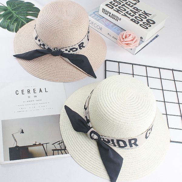 

ribbon bow fisherman's hat women's tide brand show face, Blue;gray