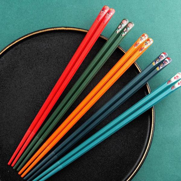 

pairs household alloy chopsticks reusable antiskid mildew resistant high temperature restaurant tableware kitchen tool