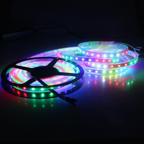

strips 5m 2811 ic rgb smd 300leds/roll built-in addressable color led pixels strip light waterproof 12v