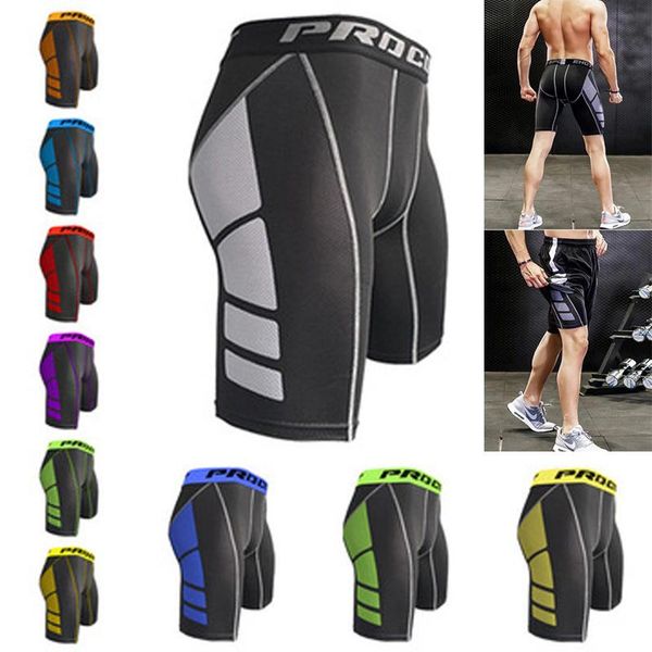 

gym clothing men compression shorts underwear crossfit running tights short sport training quick-drying bottoms, White;black