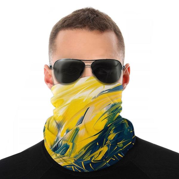 

scarves abstract yellow blue magic scarf neck face mask men women halloween tube seamless bandana windproof headwear cycling hiking, Blue;gray