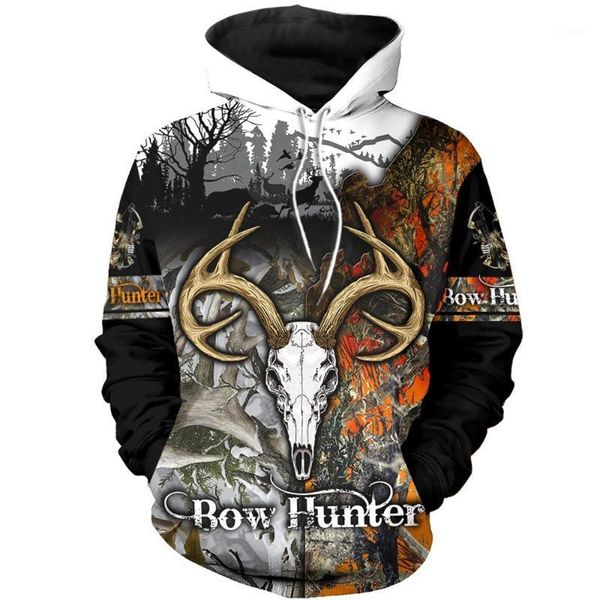 

men's hoodies & sweatshirts stylish hoodie bow camo 3d printing zipper harajuku street long-sleeved sweatshirt apparel 09, Black