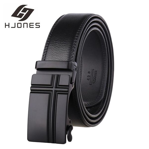 

belts hjones style leather genuine belt cowskin classic luxury buckle for man fashion auto pk1106, Black;brown