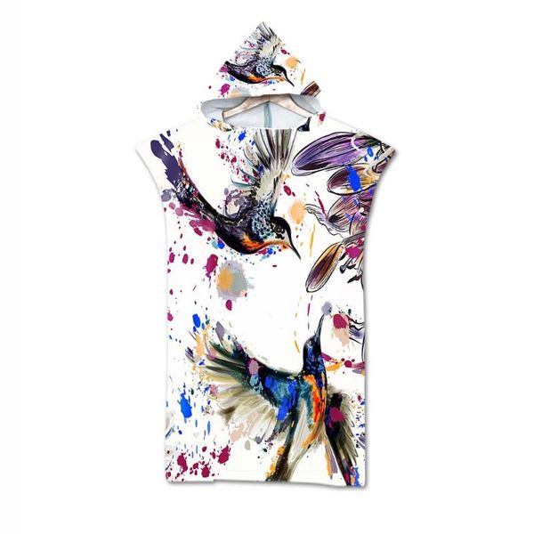 

towel hooded microfiber printed beach cloak swimming