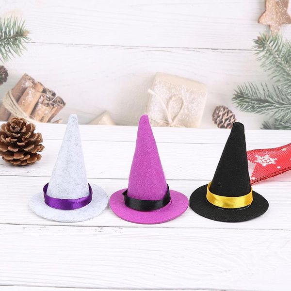 

party hats 2pcs mini felt witch handmade wine bottle decor for halloween diy hair accessories crafts supplies