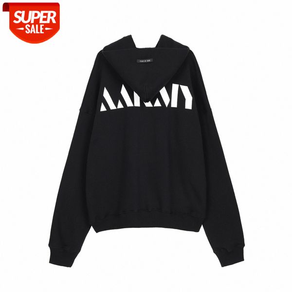 

fear of god main line joint limited letter logo printed hooded sweater street #l75y, Black