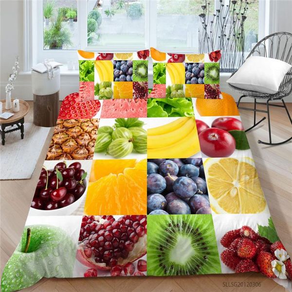 

bedding sets colorful set fruit picture stitching creative quilt cover  twin full single double king bed for kids